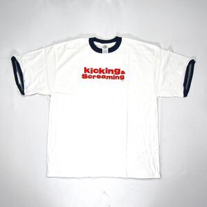 Vintage Y2K Kicking and Screaming Ringer T-Shirt - XL
